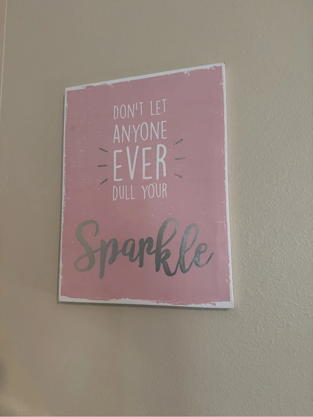 Inspirational 'Sparkle' Wall Art - Pink